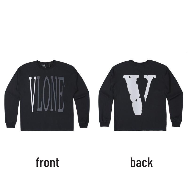 Унисекс худи VLONE с большим V и длинным рукавом - Модный стиль, вдохновленный Ван Ибо