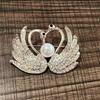 Elegant Rhinestone Swan Pearl Brooch: Versatile Women's Alloy Corsage & Anti-Exposure Pin
