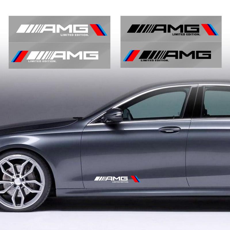 2 шт. Наклейка на боковую дверь автомобиля, значок, наклейка, украшение, эмблема для Mercedes-Benz AMG C200 C300 A B C E GLA CLA GLK GL ML GLE W204 W205 W203 W211 W212 W213