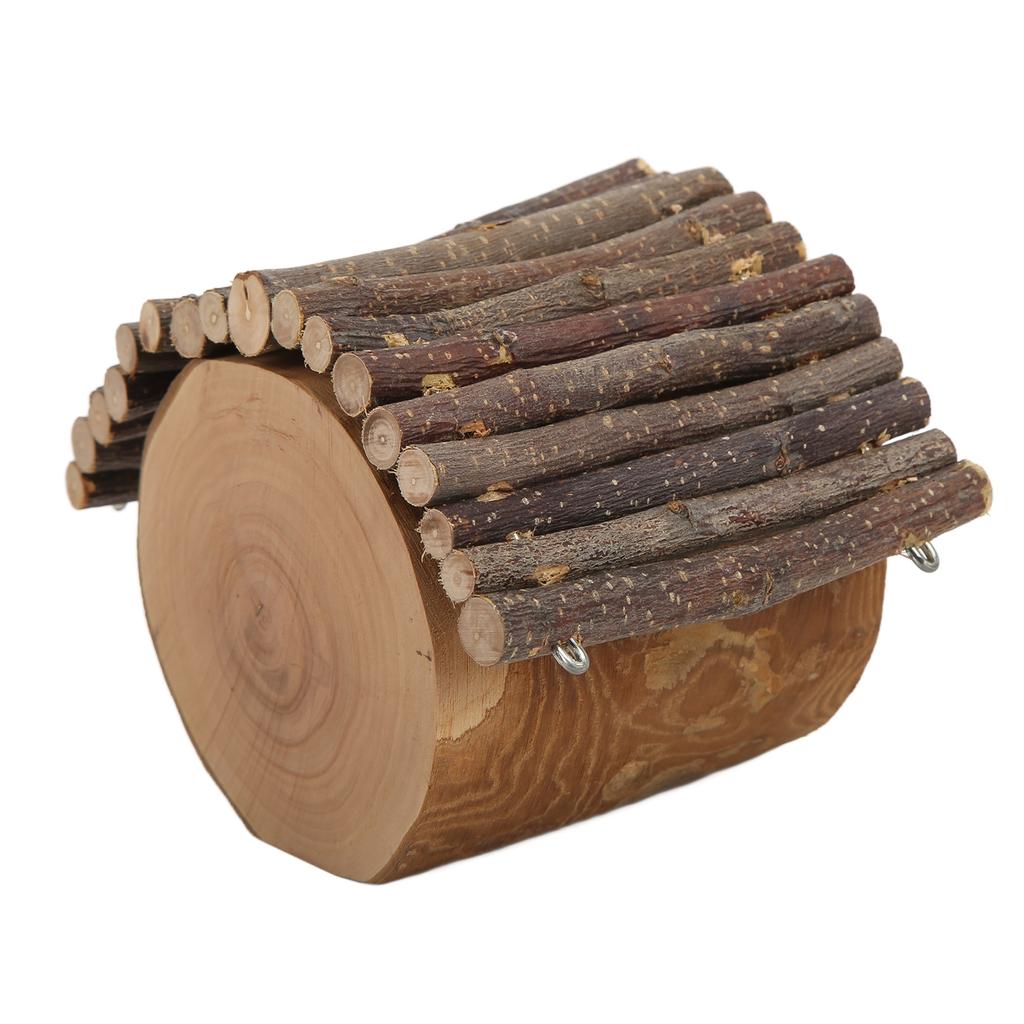 Деревянный домик-дерево для хомяка, дупло, натуральное яблоневое дерево, укрытие-туннель для хомяка с крышей для маленьких питомцев