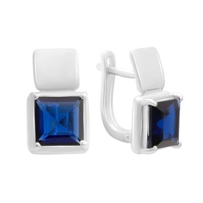 Серебряные серьги с сапфиром nano 3.95ct (2189107)