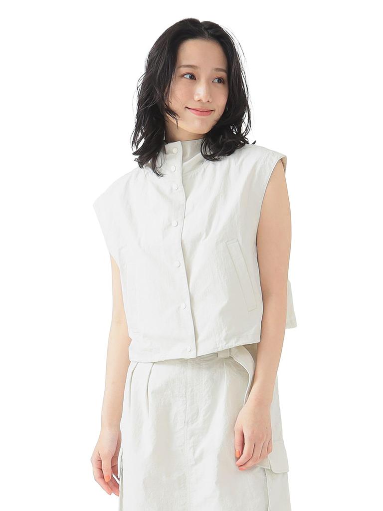 В:Женское худи без рукавов с водоотталкивающей пропиткой MING LIFE STORE от BEAMS (С-М) СЛОНОВАЯ КОСТЬ M