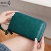 New Anti-theft Brush Women's Wallet Double Zipper Long Wallet Retro Large-capacity Clutch Bag