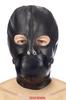 Faux Leather BDSM Hood with Removable Gag -