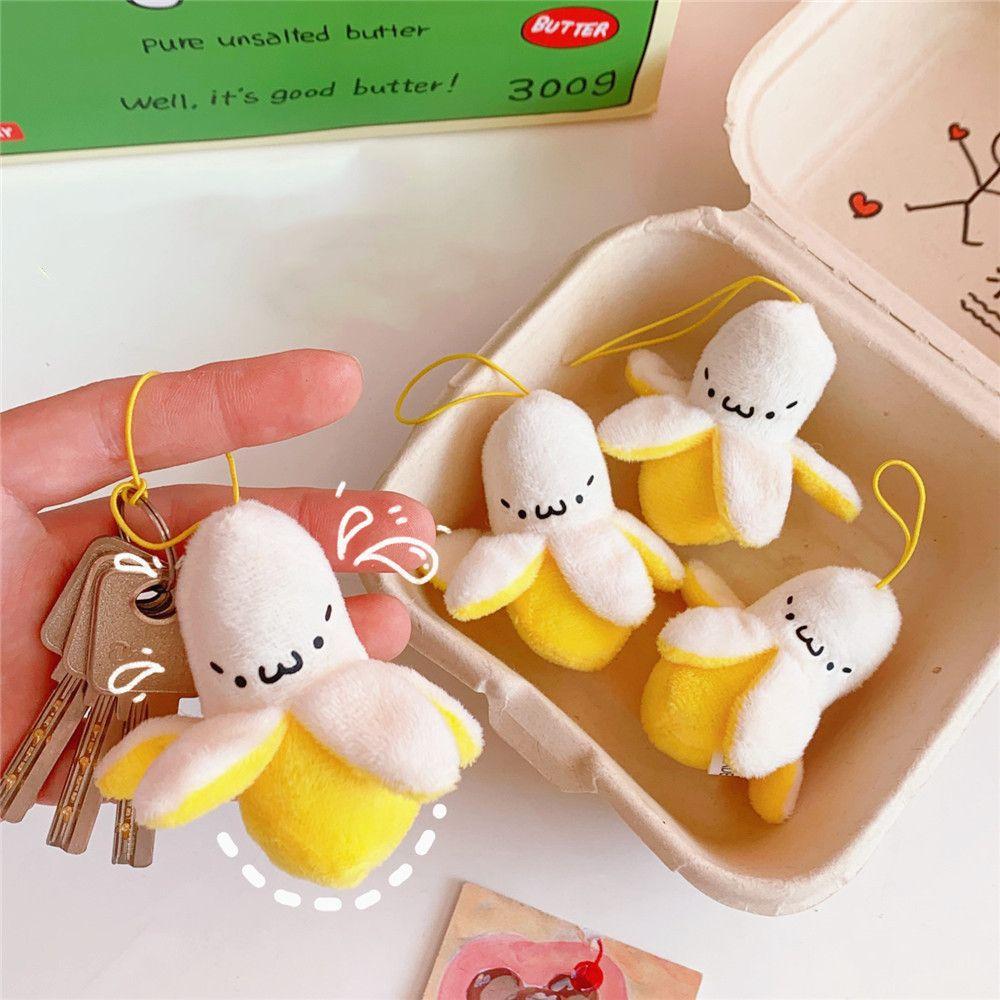 New Bags Phone Pendant Soft Plush Toy Keyrings Banana Pendant Mini Key Chains