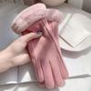 2025 1 пара Женские осенне-зимние теплые перчатки с возможностью сенсорного управления, с подкладкой и утолщенные, для защиты от ветра и холода