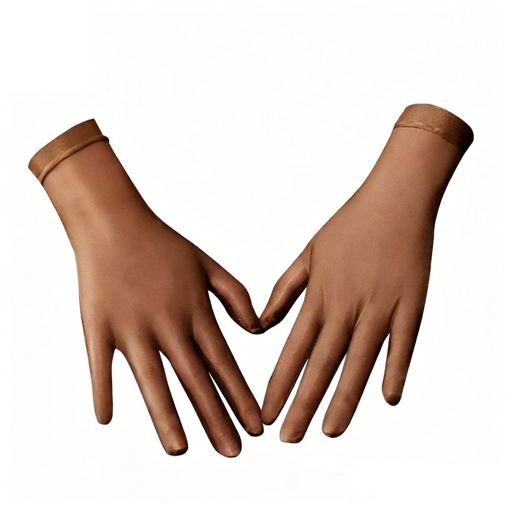 Fashion Thin Sun Protection Gloves Oily Glossy High Elasticity Driving Gloves Transparent Gloves Outdoor Sun Protection
