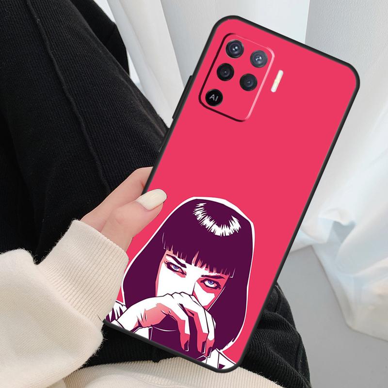 Чехол для телефона Pulp Fiction Танцующий для Oppo A17 A57 A77 A40 A78 A54 A74 A94 A76 A16 A96 A18 A60 A80 A38 A58 A98 A15 A5 Pro