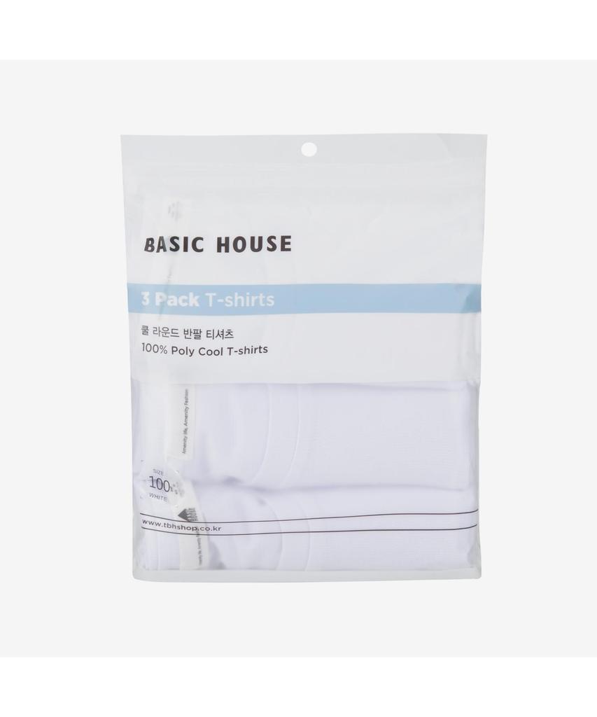 BASIC HOUSE [3 шт.] Круглая шея, короткий рукав, футболка, 3 шт. (4 цвета) Lats0112