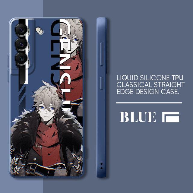 Genshion Impact Tartaglia Anime Case For Samsung Galaxy S21 5g S10e S23 Ultra S20 Fe S10 S22 S9 Plus S8 Square Liquid Cover