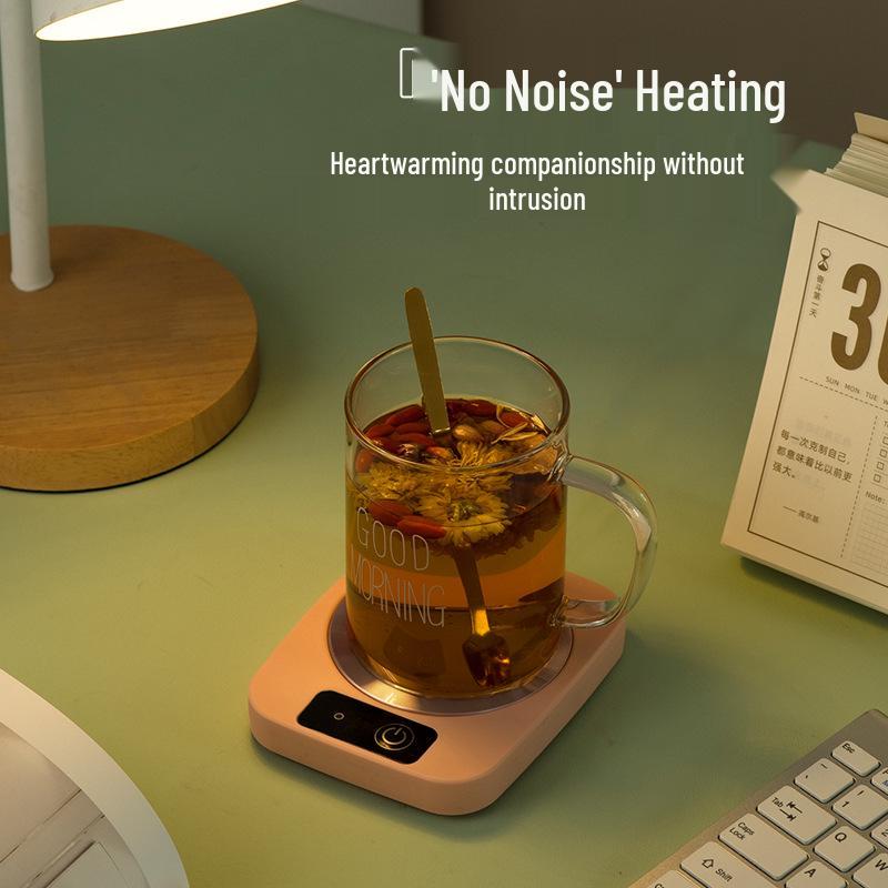 55° Heated Insulating Ceramic Mug with Coaster - Keeps Drinks Warm
