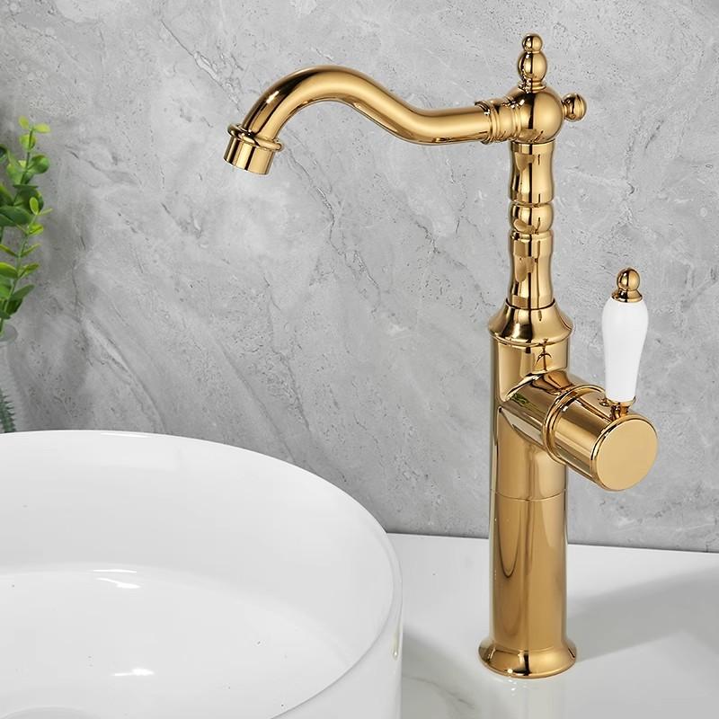 Старинный бронзовый смеситель для раковины Золотой смеситель для ванной Комнатный Черный кухонный смеситель Кран для раковины Горячий Холодный Хромированный кран для раковины Латунь