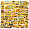 50 Cartoon School Bus Stickers Creative Cartoon Cute Yellow School Bus Bus Doodle Stickers Student Children