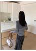 Women's Grey Striped Slim-Fit Long Sleeve Sweater, Autumn 2025 Collection