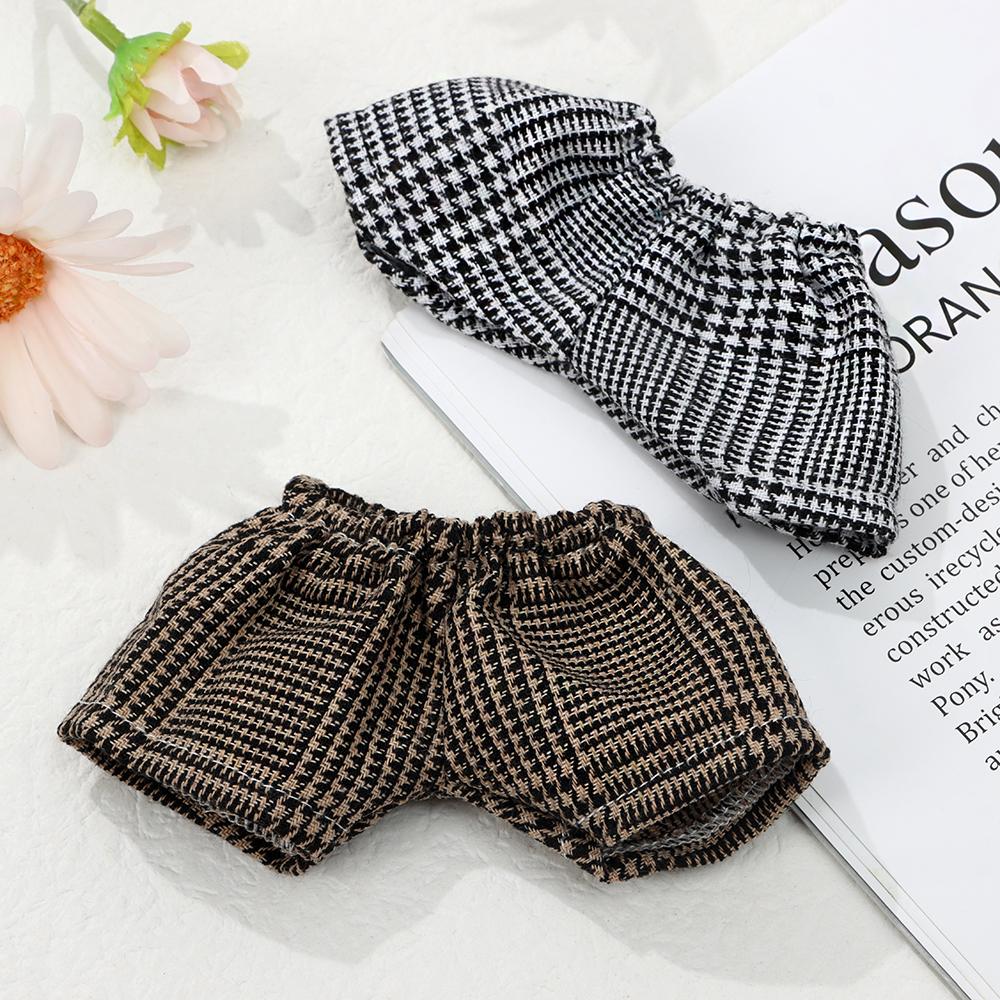 Dressing Game Solid Color Shorts Denim Jeans 20CM Doll Pants Idol Dolls Clothes Stripes Lattice