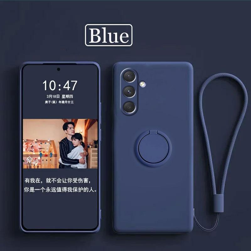 Case for Samsung Galaxy A54 5G Liquid Silicone Ring Holder Soft Phone Cover for Samsung Galaxy A54 5G Shockproof Back Fundas