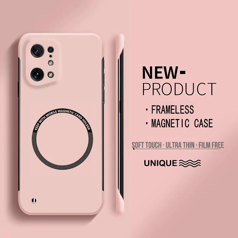 Ultra Thin Frameless Magnetic Hard PC Phone Case For OPPO A96 A76 A36 A78 4G 5G Magnetic Candy Color Shockproof Protect Cover