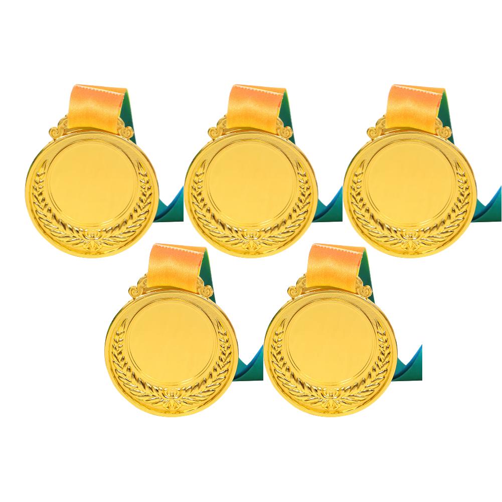 5/10/20 шт. 2-дюймовые золотые, серебряные, бронзовые наградные медали с шейной лентой, золотые, серебряные, бронзовые призовые круглые для детей, школьные спортивные соревнования