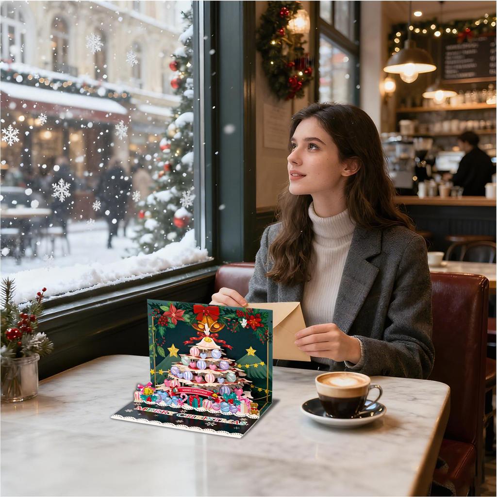 3D Christmas Greeting Cards Funny Gift Cards with Envelopes for Women Men Grandma Grandpa Wife Husband Family Friends