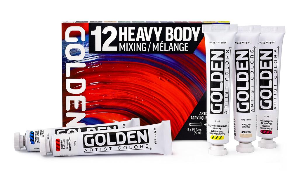 Golden Acrylic Heavy Body 22ml 0924 Mixing 12 Color Set 13100924