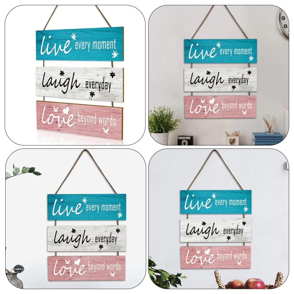 Decortive Wall Hanging Plaque Reusable Wooden Sign Mural Doorplate Welcome Sign Housewarming Gift