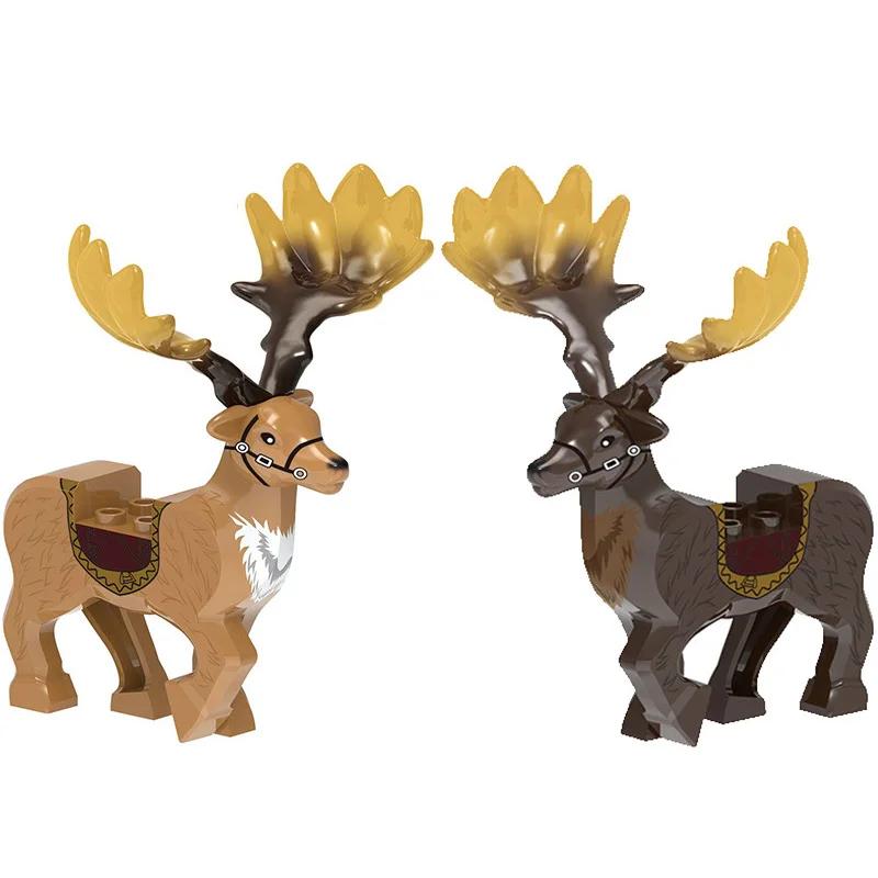 Christmas Elk Reindeer Deer Figures Animals Building Blocks Blocks Playthings Ideal for Children Children Xmas Toy Animals Block Christmas Gifts