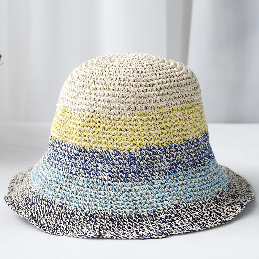 Summer High-quality Foldable Straw Hat Floppy Wide Brim Sun Cap Bowknot Beach Foldable Hats for Women Hiking Caps