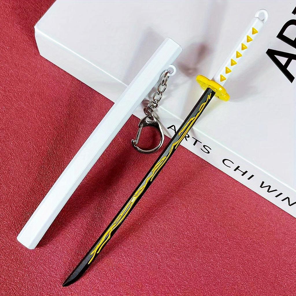6inch Anime Demon Slayer Katana Metal Tanjirou Ninja Knife Kimetsu No Yaiba Real Size Japanese Katana Original Samurai Sword Toy