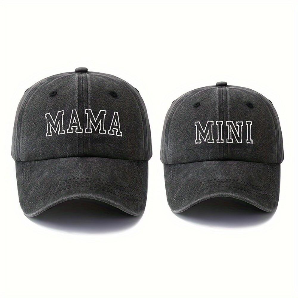Модные washed cotton MAMA MINI вышитые кепки Винтажные регулируемые бейсболки Дышащие для родителей и унисекс бейсбольные кепки