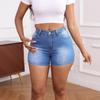 Женские летние джинсовые шорты с высокой талией, эластичные облегающие джинсы, короткие брюки, женские повседневные шорты mujer