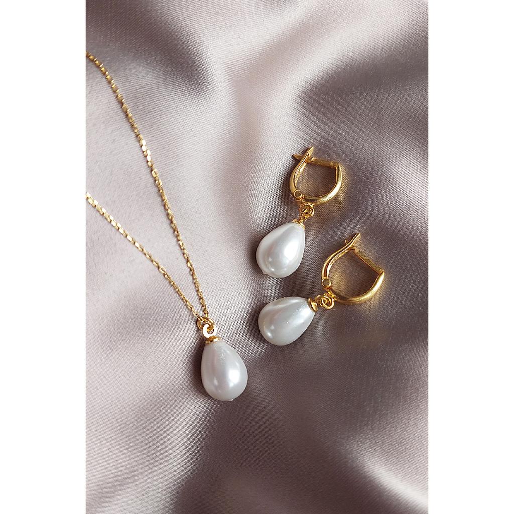 Набор из стерлингового серебра 925 пробы с жемчугом Майорки