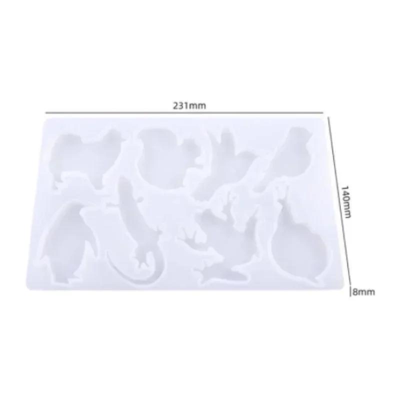 1 Pcs Handmade Creative Shape Mold DIY Crystal Epoxy Resin Mold Animal Frog Lizard Keychain Mirror Silicone Mold Accessories