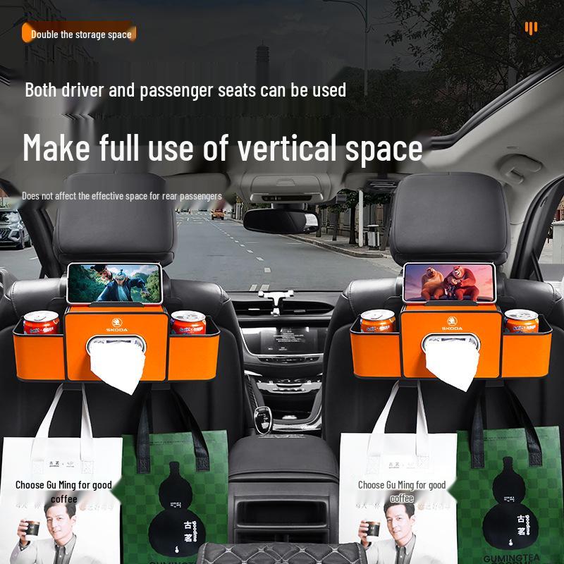 Skoda Rear Seat Storage & Cup Holder for Octavia, Superb, Rapid, Kamiq