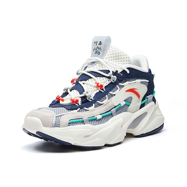 Anta Кроссовки Walker Mesh Structure Splicing с нескользящей износостойкой подошвой для бега, мужские кроссовки белого и синего цвета 112028889-2