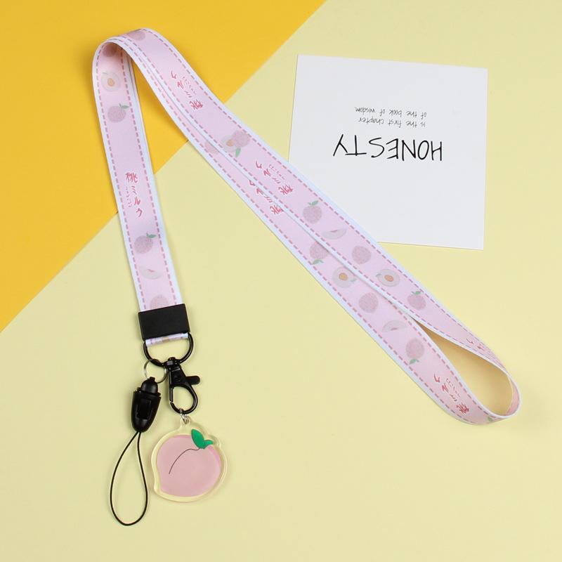 Cartoon Mobile Phone Lanyard, Cute Pendant, Wide And Flat Braided Belt, Lanyard, Key, Badge, Card Cover, Neck Lanyard.