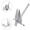 10 Lbs Steel Slide Anchor Hot-Dipped Anchor Kit Chain&Rope Set Silver For Boat