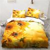 Набор постельного белья с 3D-принтом подсолнухов, трехпредметный комплект с цветочным узором, украшение для гостиной, спальни, дома, наволочка, пододеяльник, подарок
