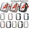 2 In1 PC Full Protective Case For Huawei Watch Fit 4 Glass Screen Protector Cover Fit4 Hard Shell Bumper Frame Case+glass Film