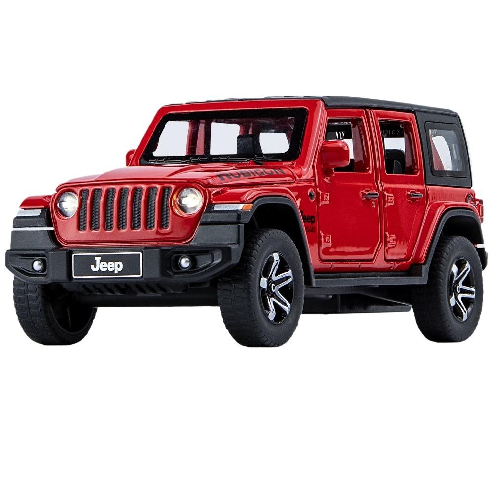 1/32 Jeep Wrangler Rubicon Модель игрушечного автомобиля с высокой имитацией звука и света внедорожная литая коллекционная игрушечная машина для детей