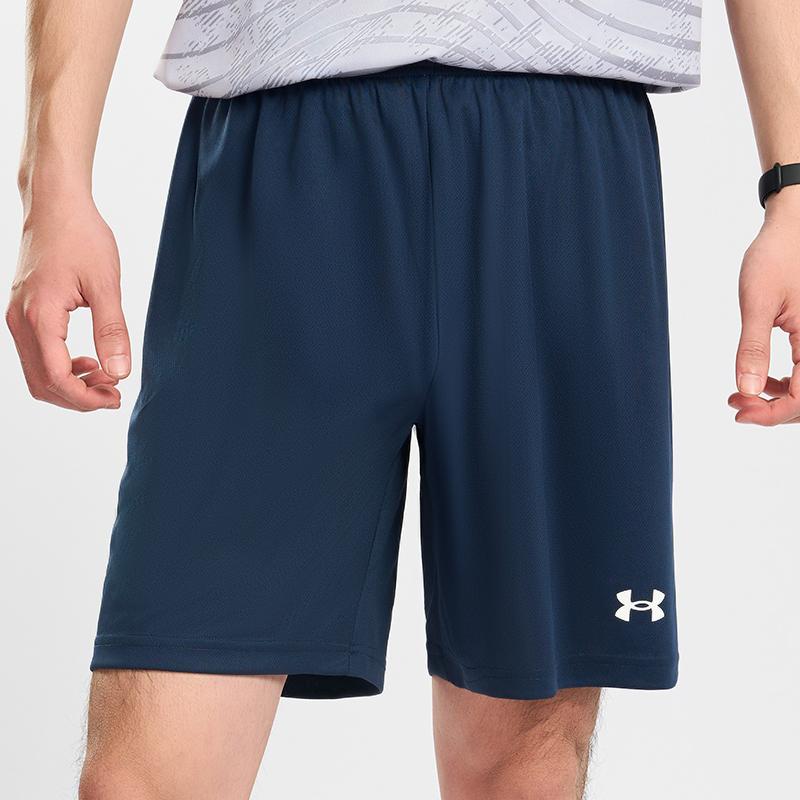 Under Armour Однотонные быстросохнущие дышащие универсальные свободные спортивные футбольные трикотажные повседневные шорты мужские шорты 25500218-409