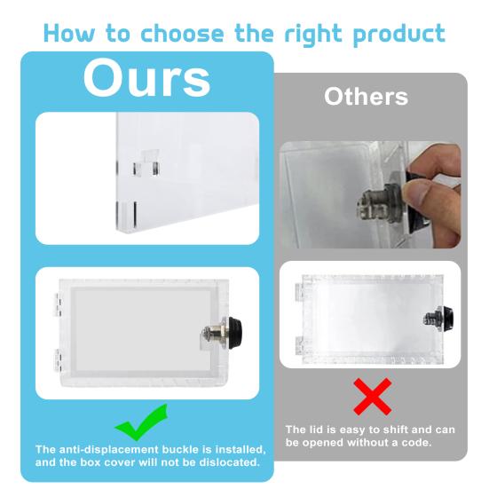2Pcs Large Universal Thermostat Lock Box with Modifiable Password, Clear Thermostat