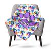Colorful Paw Prints Home Customize Your Name Blankets Cozy Soft Lightweight Allseason Multipurpose Blanket For Picnics Sofas Offices Beds Living Rooms