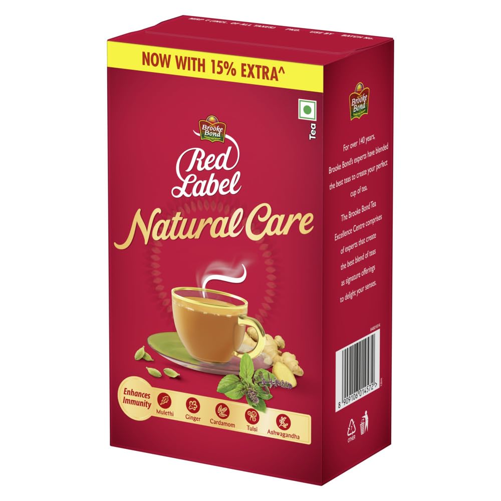 Чай Brooke Bond Red Label Natural Care 500/575 г Упаковка С 5 Аюрведическими Ингредиентами Черный Чай