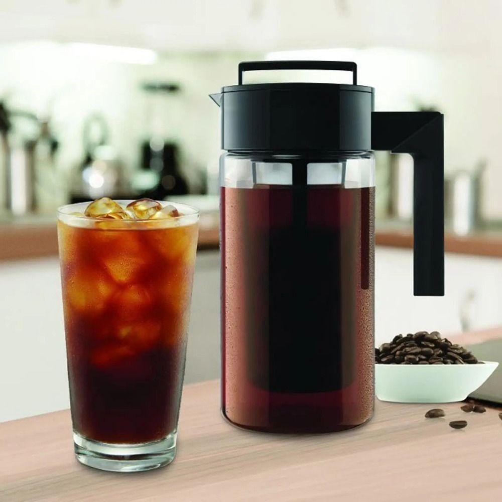 Silicone Handle Cold Brew Coffee Maker Filter Iced Tea Pitcher Durable Coffee Pots  Home