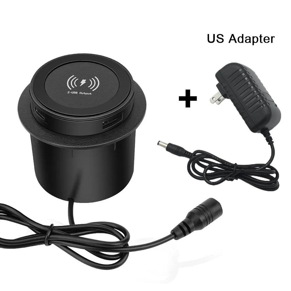 Беспроводное зарядное устройство 3 в 1 со встроенными портами USB Type-C, настольная встраиваемая зарядная станция для iPhone 13 Xiaomi Airpods, мобильный телефон