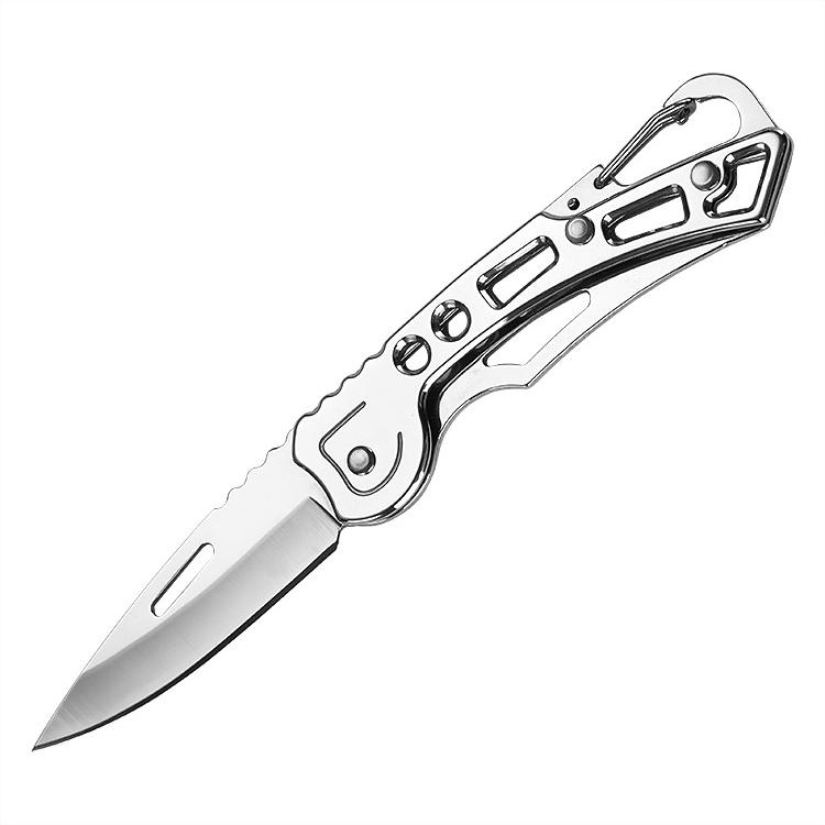 2024 new Stainless steel color mini folding knife, EDC portable outdoor camping knife, multi-function keychain tool knife