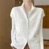 Женский кашемировый кардиган Qinghe Cashmere 30% кашемира 70% шерсти Осенний и зимний кашемировый кардиган Мягкий и теплый