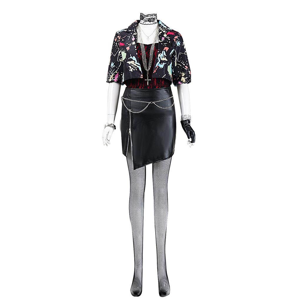 Хэви-метал рок Платье-бодикон для женщин Косплей-костюм Глэм-рок Полный комплект Наряд для Хэллоуина Концертной вечеринки