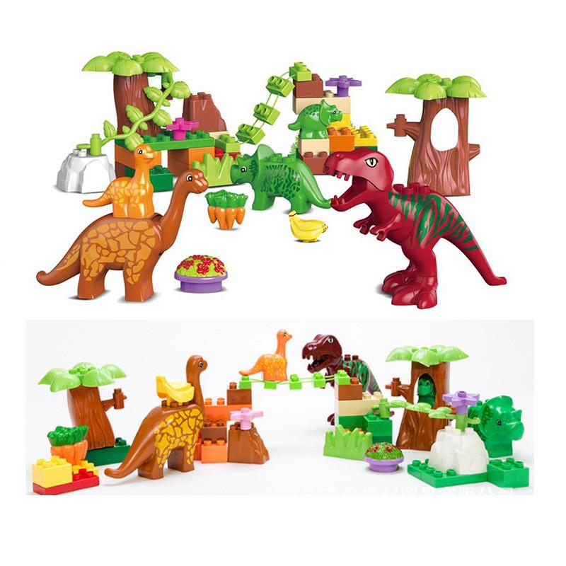 40pcs Dinosaur Paradise Themed Assembly Building Blocks Set Children Puzzle Toys For Creative Kids