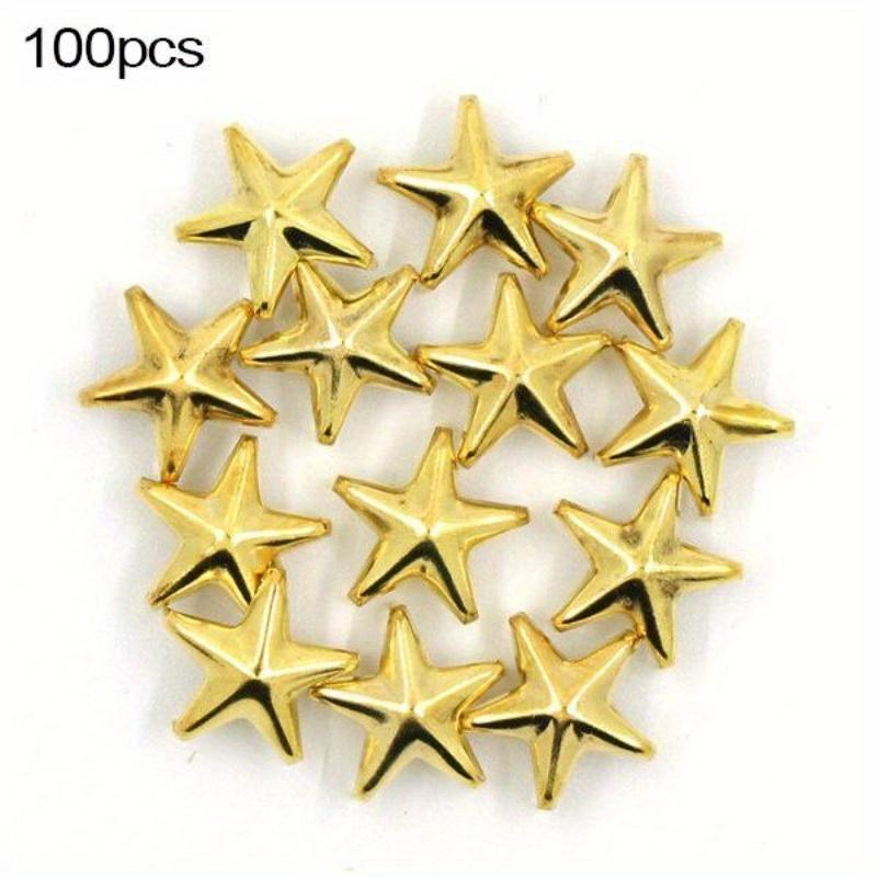 100Pcs 10MM Metal Star Rivets 5Claws Studs for Clothes Silver Gold Bronze Punk Spikes DIY Leather Crafts Accessories